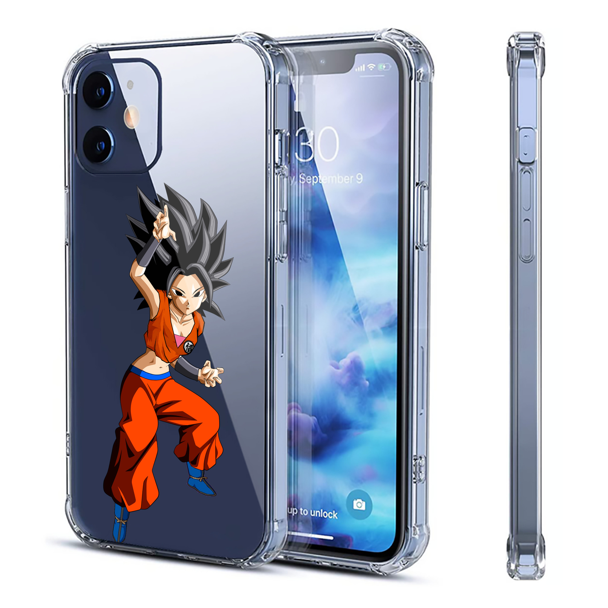 （画像用） ドラゴンボール カリフラ DRAGON BALL Caulifla 【iPhone 12シリーズ対応】透明スマホケース（クリアソフトケース）